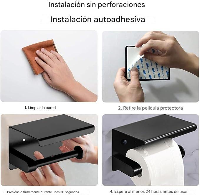 Porta rollo WC con reposa movil