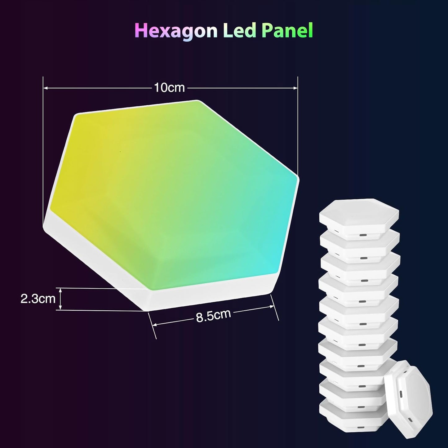 LED Hexagon 12 Pack, luz de pared modular, con Alexa y Google Assistant