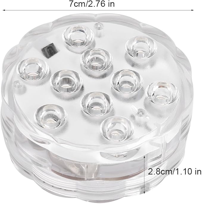 Luces LED sumergibles, LED a prueba de agua que cambia la luz subacuática del té electrónico Lámpara de luz redonda con control remoto para el tanque de peces de acuario Jardín Pool Pond Party