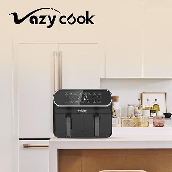 Freidora Aire Doble Cestas - Freidora de Aire 8L 1700W - Air Fryer con 6 Programas 2 Cestillos Temperatura Dual Cesta Antiadherente sin BPA PFOA, Pantalla Tactil (4L x 4L)