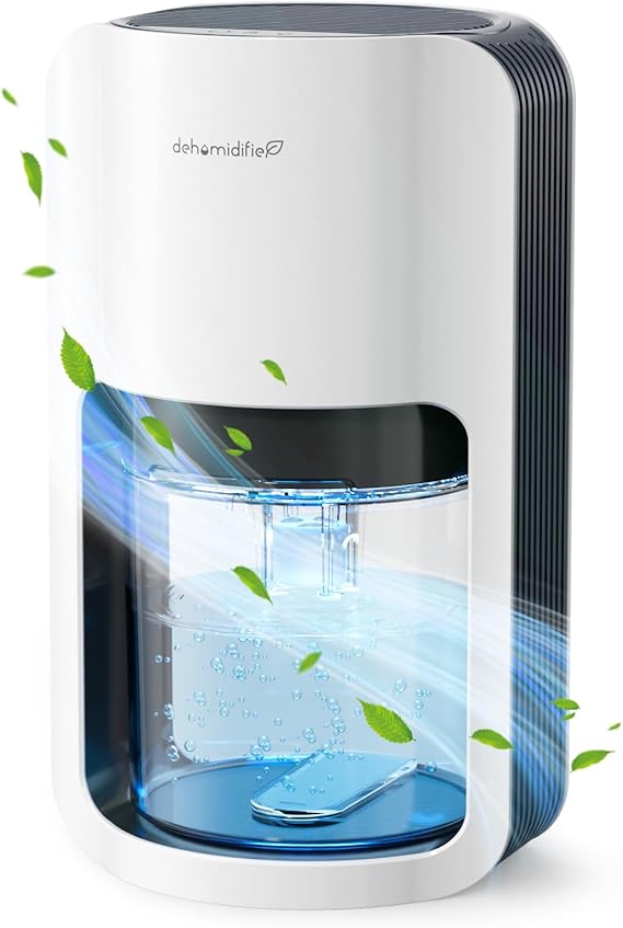 Deshumidificador Bajo Consumo 1200ml, Apaga Automáticamente, Deshumidificador Electrico con 7 Colores Luz, Deshumidificadores Silencioso