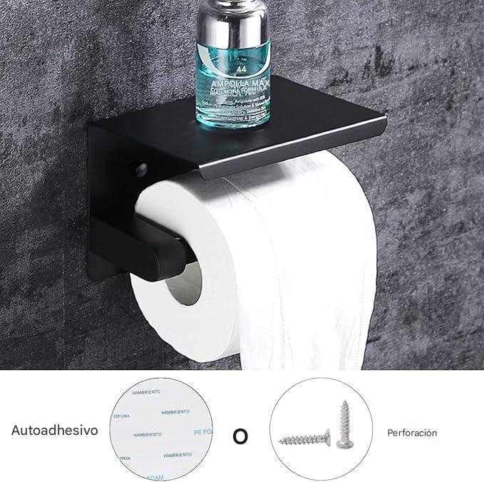Porta rollo WC con reposa movil