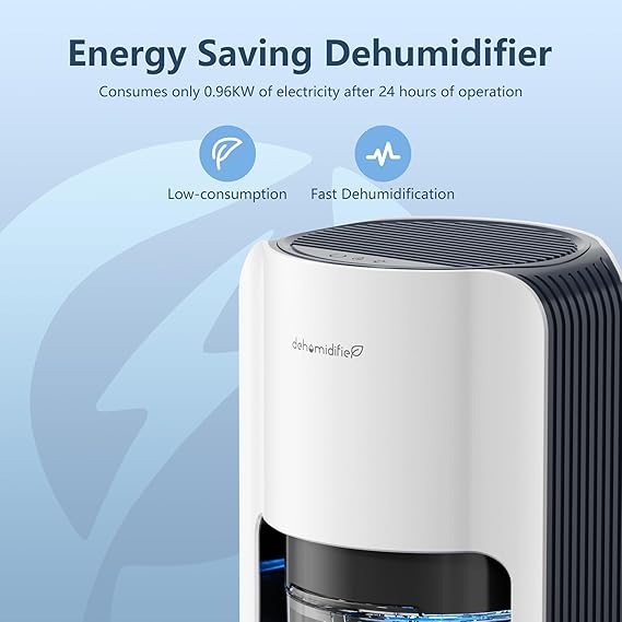 Deshumidificador Bajo Consumo 1200ml, Apaga Automáticamente, Deshumidificador Electrico con 7 Colores Luz, Deshumidificadores Silencioso