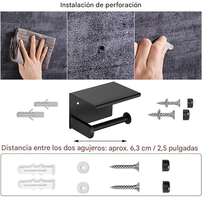 Porta rollo WC con reposa movil