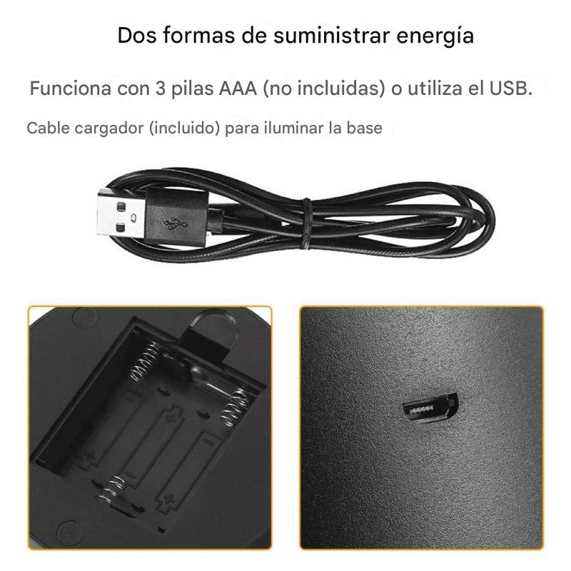 Lámpara 3D de Ilusión óptica con forma de corazón