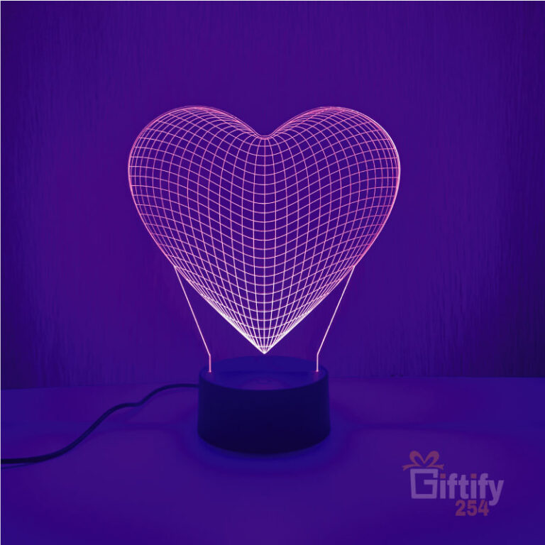 Lámpara 3D de Ilusión óptica con forma de corazón