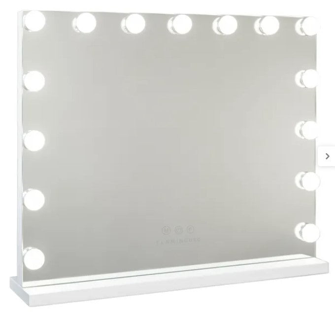 Espejo Maquillaje con Luz 58x46x12 cm Espejo Led 15 Bombillas Espejo de Pared Tocador con Luz 3 Modos