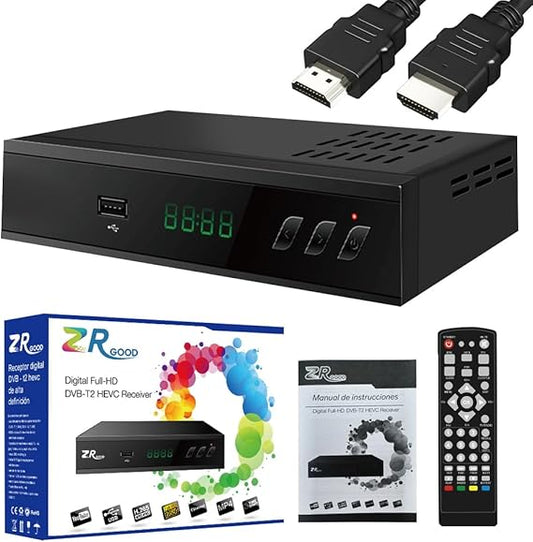 Decoder TDT HD DTT Decoder TV DVB-T T2 H265 HEVC FTA Full HD PVR, USB, HDMI, SCART, Digital Terrestrial TV Tuner, Full HD 1080p High Definition Digital Receive