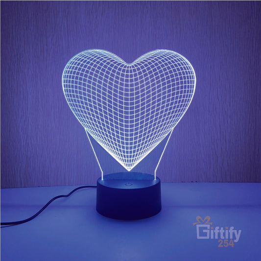 Lámpara 3D de Ilusión óptica con forma de corazón