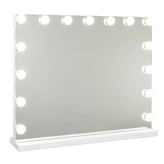 Espejo Maquillaje con Luz 58x46x12 cm Espejo Led 15 Bombillas Espejo de Pared Tocador con Luz 3 Modos